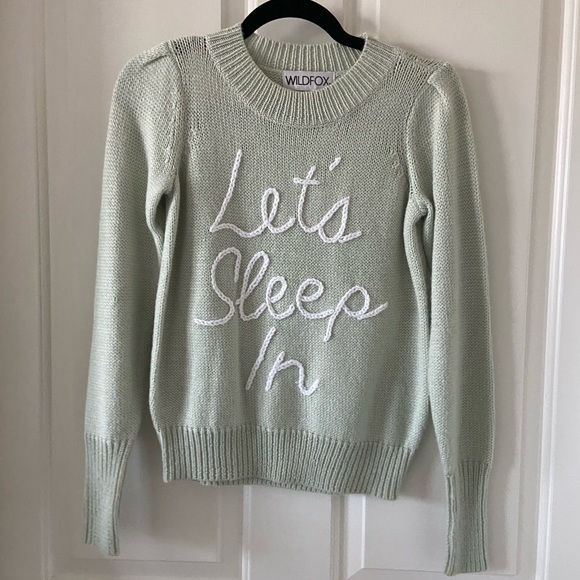 Wildfox Sweaters - Wildfox Sweater Let’s Sleep In Green Size Small Winter Cozy